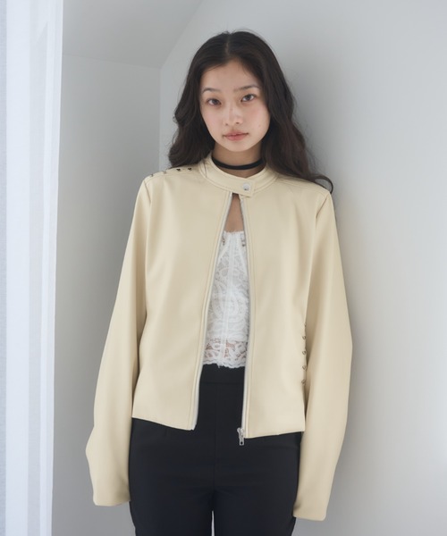 【美品】Has2sons ライダースジャケット モード y2k 短丈 Smyeon レザージャケット ライダース heartmotif studs rider's jacket
