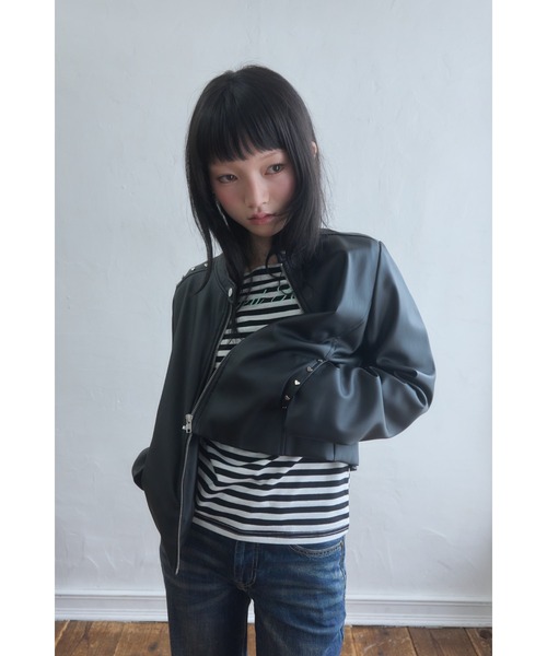 Smyeon レザージャケット ライダース heartmotif studs rider's jacket