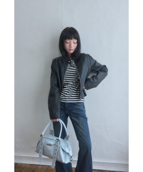 希少！BETTY-HEART レディース ライダースジャケット サイズ3 Smyeon レザージャケット ライダース heartmotif studs rider's jacket