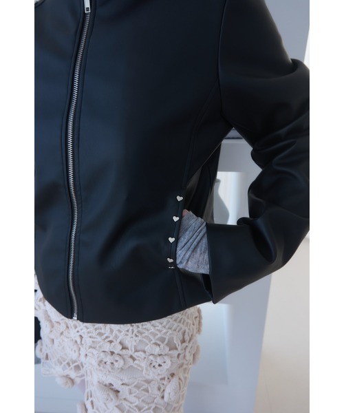 スタッズライダースジャケット　M Smyeon レザージャケット ライダース heartmotif studs rider's jacket