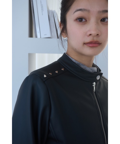 tttrさま専用 スタッズ付きライダースジャケット Smyeon レザージャケット ライダース heartmotif studs rider's jacket