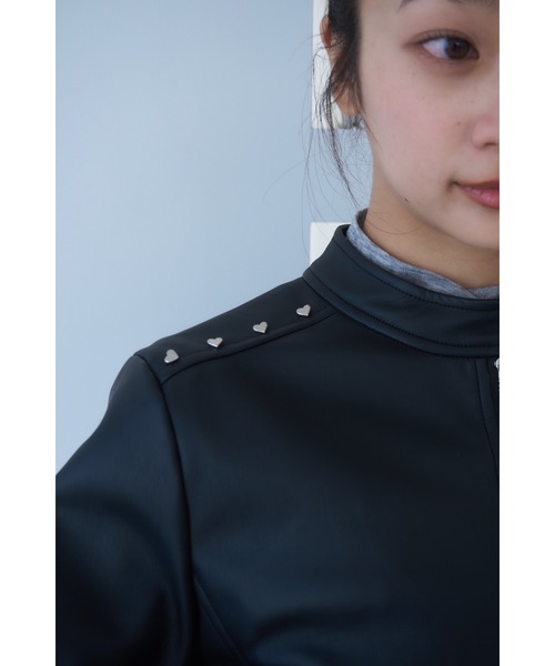 Smyeon レザージャケット ライダース heartmotif studs rider's jacket