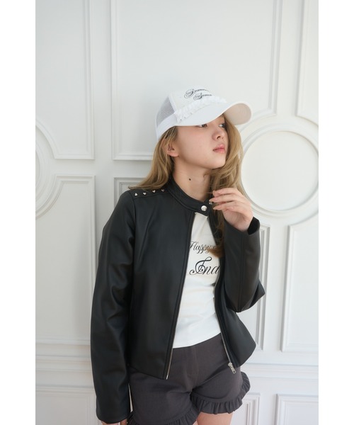 Smyeon レザージャケット ライダース heartmotif studs rider's jacket