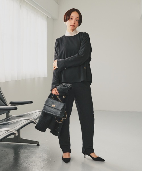 pual ce cin ブラウス シャツ 「セットアップ対応」ハンド風ステッチ 