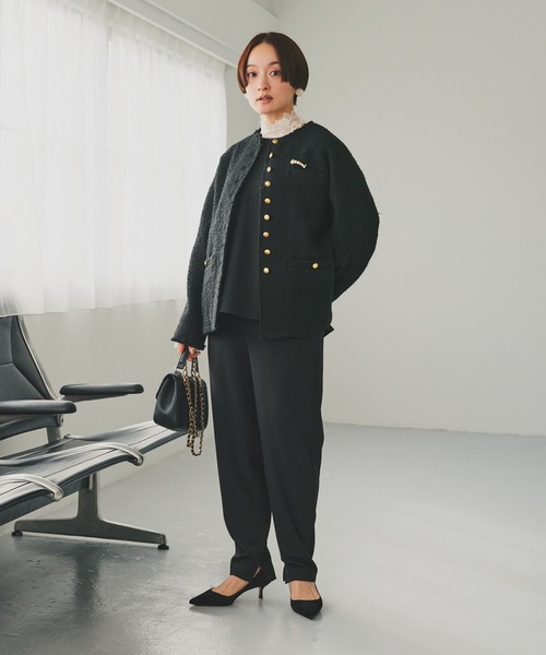 pual ce cin ブラウス シャツ 「セットアップ対応」ハンド風ステッチ 