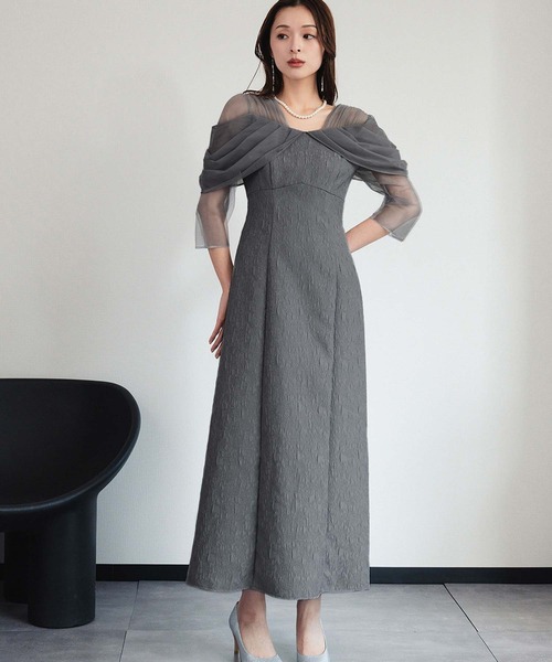GIRL DRESS FOR NOW パーティードレス ドレス チュールドレープ