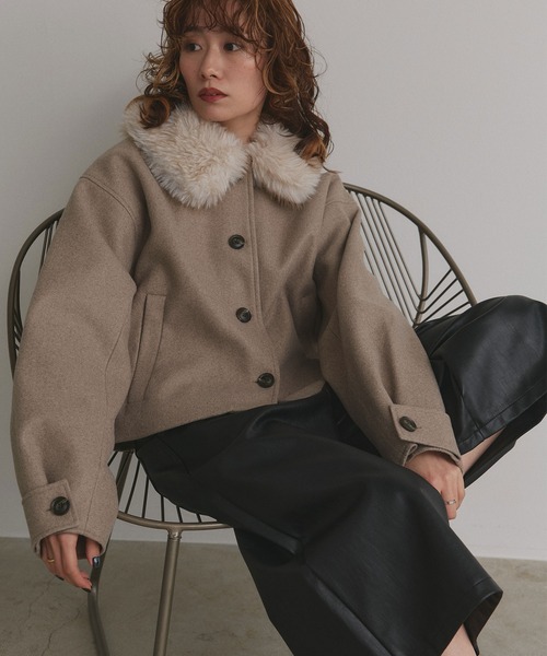 ad thie（アドティエ） コート アウター ファーカラー フェイクウール