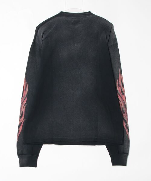 tシャツ CRAYON FLAME” Distressed Long-Sleeve T-shirt メンズの画像