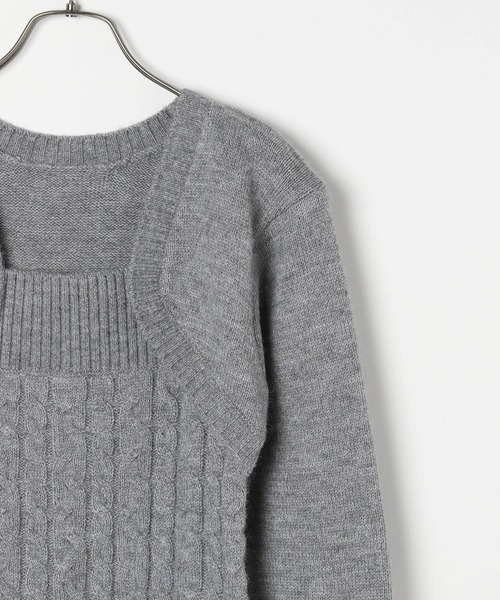 「Heather」 ニットワンピース FREE グレー レディース_画像4