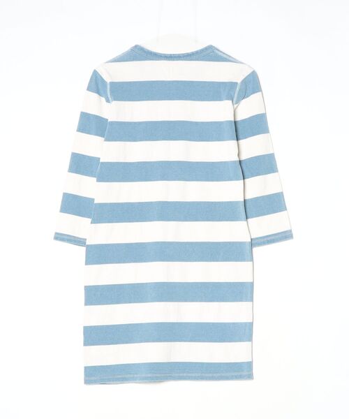 「Ron Herman」 ボーダー柄長袖ワンピース S ブルー レディース_画像2