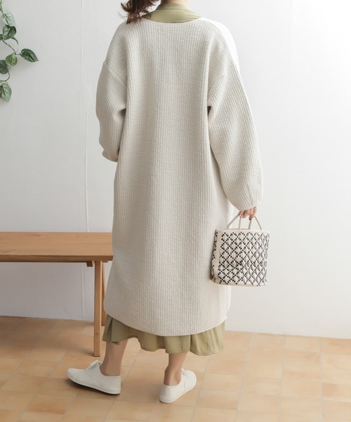 「URBAN RESEARCH DOORS」 ノーカラーコート ONE ベージュ レディース_画像8