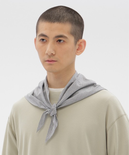 MHL.（エムエイチエル） ストール マフラー TINY GINGHAM COTTON SCARF
