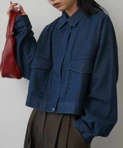 「Aunt Marie's」 ブルゾン FREE ネイビー レディース_画像2