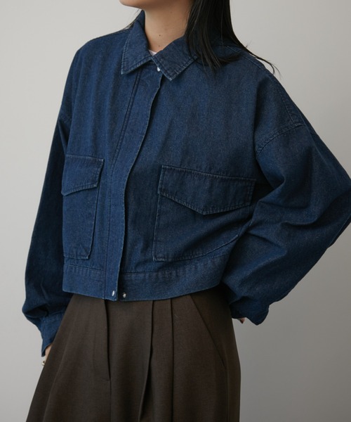 「Aunt Marie's」 ブルゾン FREE ネイビー レディース_画像3