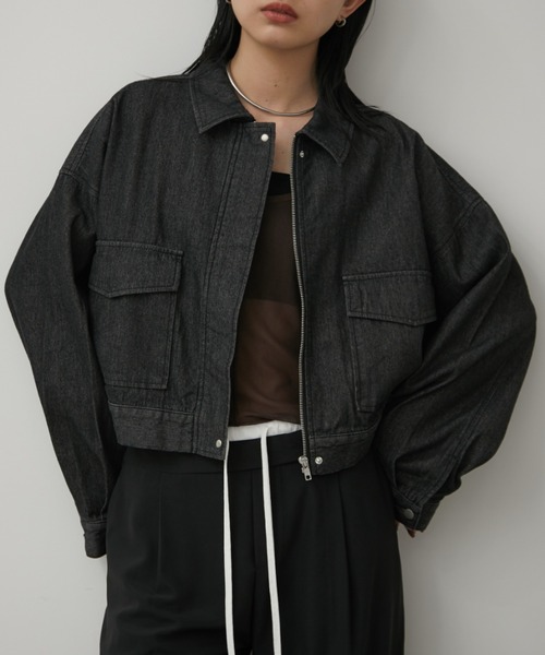 「Aunt Marie's」 ブルゾン FREE ネイビー レディース_画像6