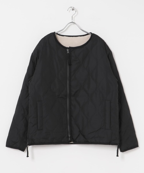 「TAION」 ノーカラージャケット MEDIUM ベージュ系その他 レディース_画像4