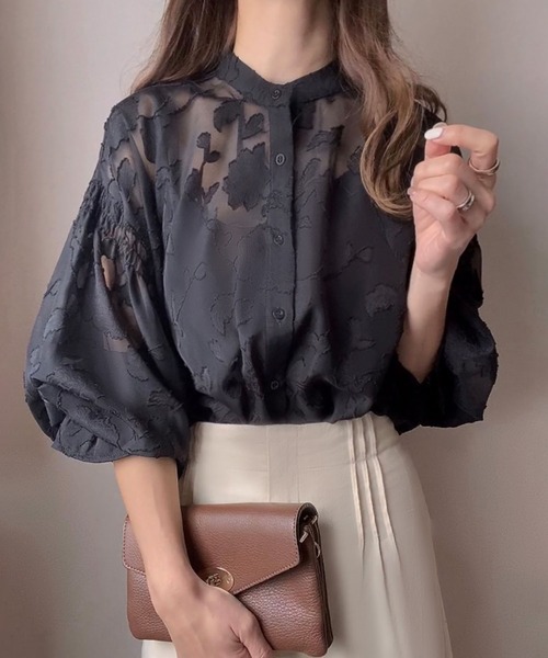 「FILLOU」 長袖ブラウス X-LARGE ブラック レディース_画像7