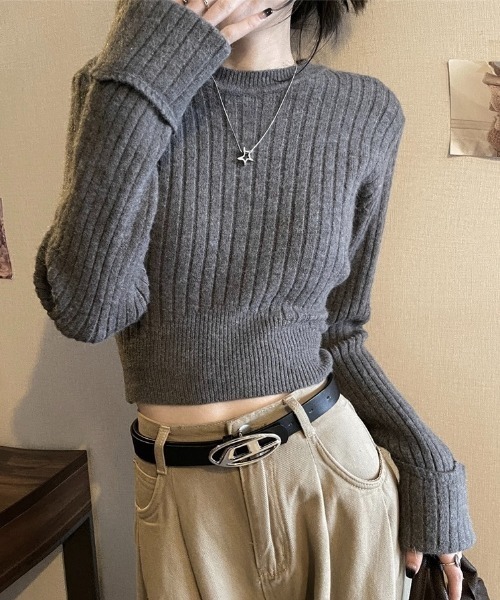 「LADY LIKE」 長袖ニット M レッド レディース_画像3