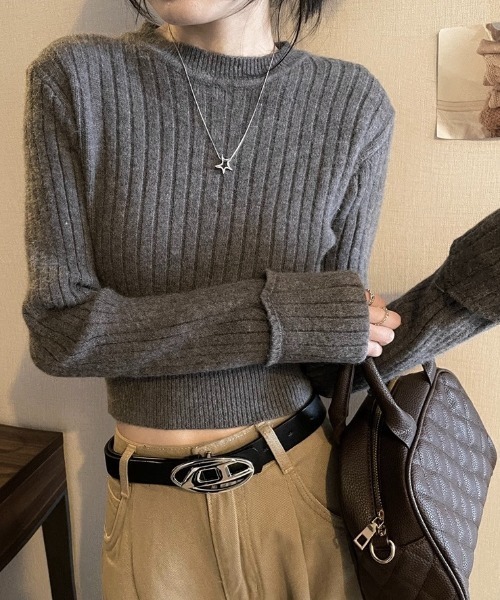 「LADY LIKE」 長袖ニット M レッド レディース_画像5