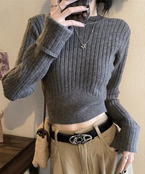 「LADY LIKE」 長袖ニット M レッド レディース_画像6