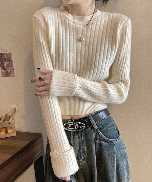 「LADY LIKE」 長袖ニット M レッド レディース_画像9