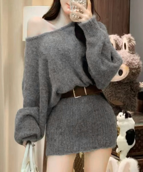「Miniministore」 ニットワンピース FREE アイボリー レディース_画像4