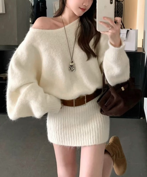 「Miniministore」 ニットワンピース FREE アイボリー レディース_画像8