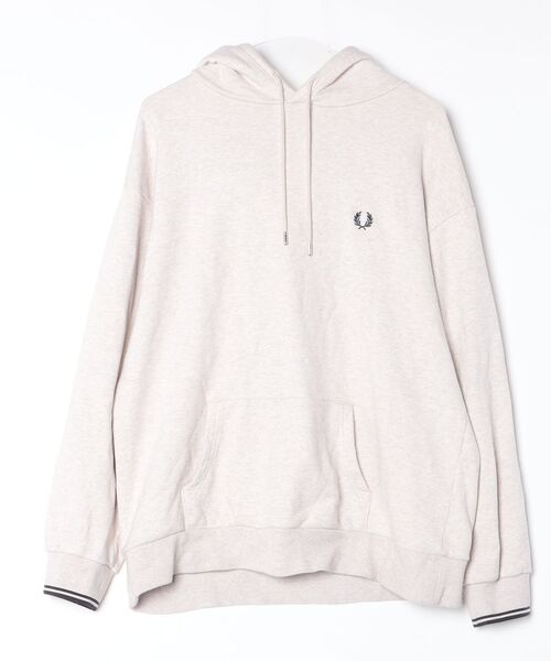 FRED PERRY」 プルオーバーパーカー S グレイッシュベージュ 