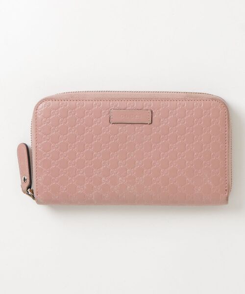 ✨稀少カラー✨美品✨グッチ　マイクログッチシマ　長財布　レザー　ピンク　箱付き GUCCI（グッチ） マイクログッチシマ 長財布 - ピンク レディース