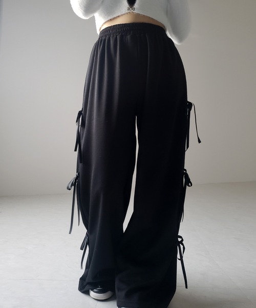 「me+em select」 イージーパンツ FREE グレー レディース_画像9