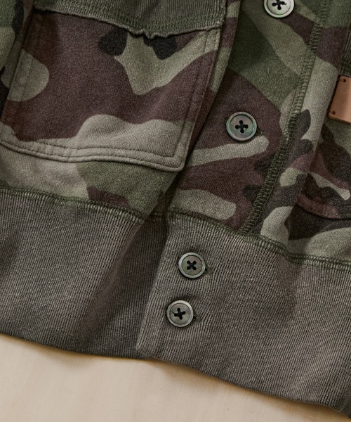 カーディガン 「KHOKI/コッキ」Camo Sweat Cardigan メンズの画像