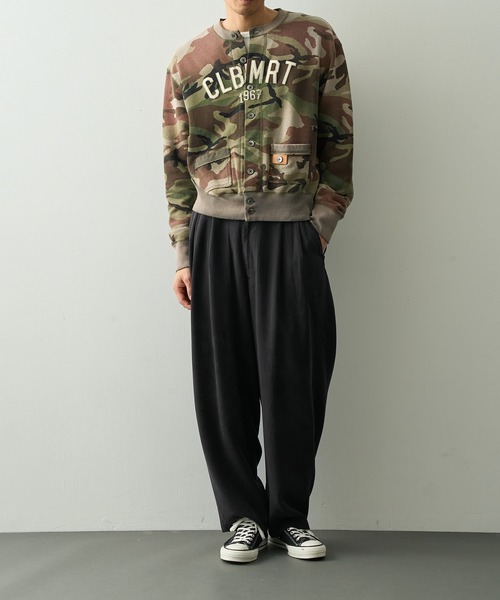 カーディガン 「KHOKI/コッキ」Camo Sweat Cardigan メンズの画像