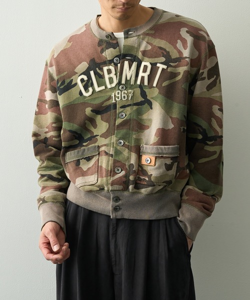 カーディガン 「KHOKI/コッキ」Camo Sweat Cardigan メンズの画像