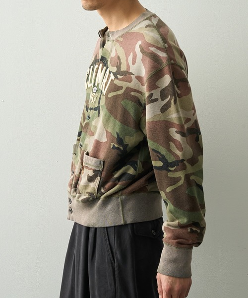 カーディガン 「KHOKI/コッキ」Camo Sweat Cardigan メンズの画像