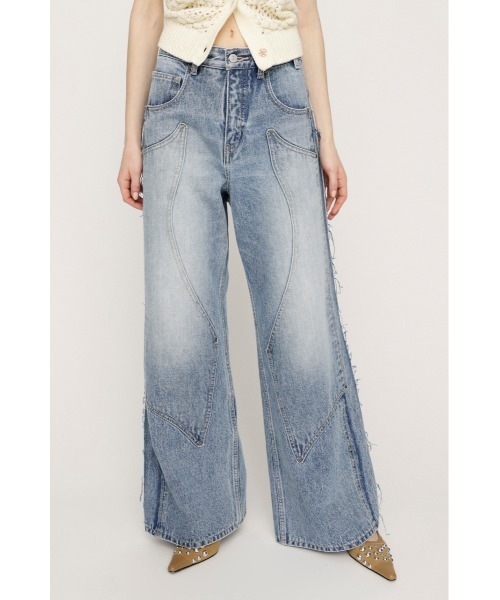 SLY（スライ） ジーンズ デニム デニムパンツ L/W PATCHED PANEL FLARE