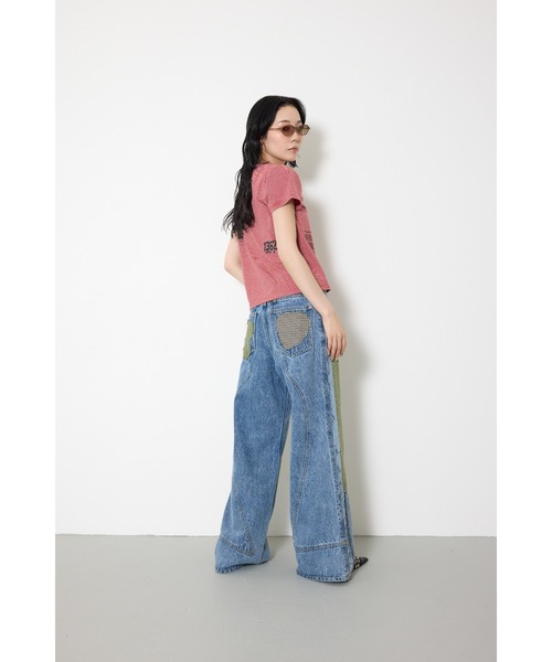 SLY（スライ） ジーンズ デニム デニムパンツ L/W PATCHED PANEL FLARE