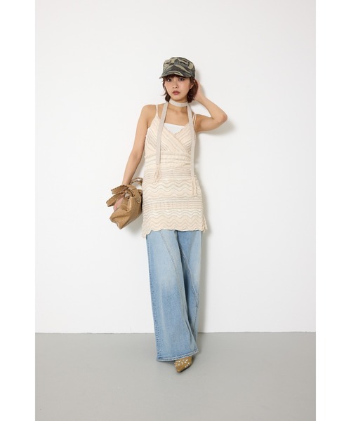 SLY（スライ） ジーンズ デニム デニムパンツ L/W PATCHED PANEL FLARE