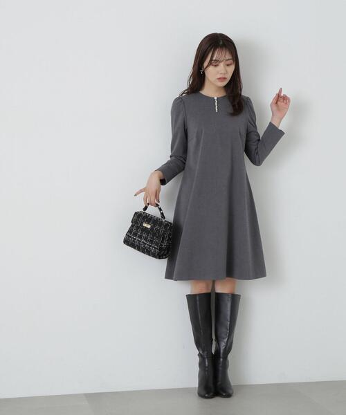 「PROPORTION BODY DRESSING」 長袖ワンピース SMALL グレー レディース_画像3