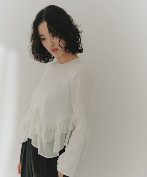 「kaene」 長袖ブラウス 38 オフホワイト レディース_画像4
