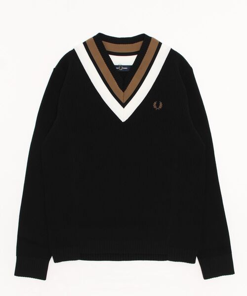 FRED PERRY（フレッドペリー） 長袖ニット L ホワイト メンズ