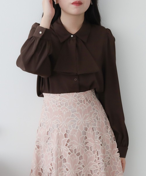 「ASTORIA ODIER」 長袖シャツ SMALL ブラウン レディース_画像2