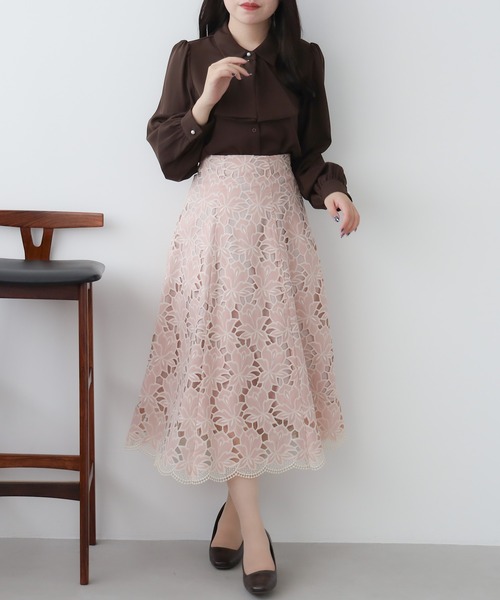 「ASTORIA ODIER」 長袖シャツ SMALL ブラウン レディース_画像4