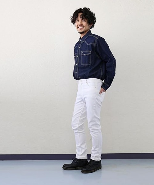 「London Denim」 スキニーデニムパンツ SMALL ブラック メンズ_画像6