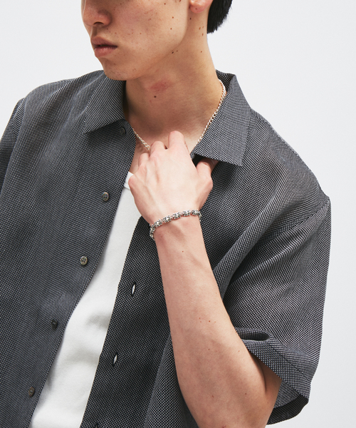 シャツ シャンブレー メッシュ レギュラー 半袖 シャツ メンズの画像