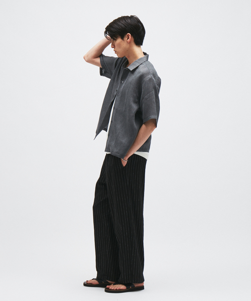 シャツ シャンブレー メッシュ レギュラー 半袖 シャツ メンズの画像