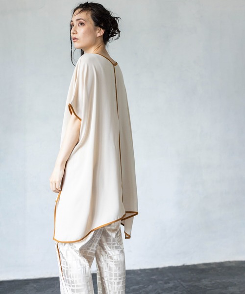 「OSMOSIS」 半袖ブラウス ONE SIZE ベージュ レディース_画像5