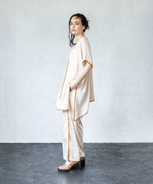 「OSMOSIS」 半袖ブラウス ONE SIZE ベージュ レディース_画像8