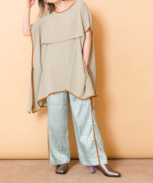 「OSMOSIS」 半袖ブラウス ONE SIZE ベージュ レディース_画像9