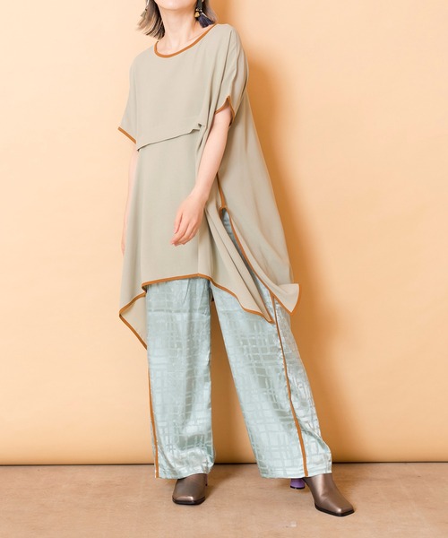 「OSMOSIS」 半袖ブラウス ONE SIZE ベージュ レディース_画像10
