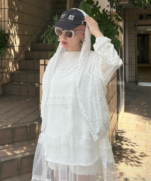 Alley Tokyo パーカー シアー小花柄zipパーカー レディース : ZOZOTOWN